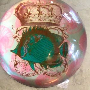 Cid Pear, vintage fish glass paper weight.